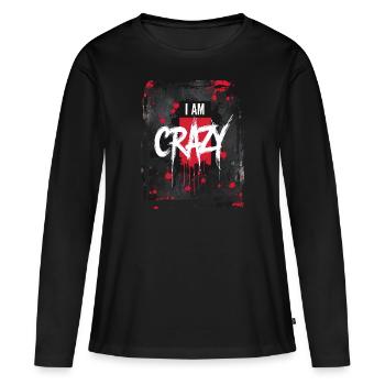 Je suis FOU style grunge - T-shirt manches longues Premium bio Femme - noir - Devant - Julia (174cm)
