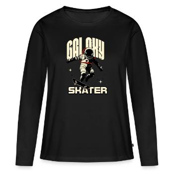 Patineur Galaxy dans l’espace - T-shirt manches longues Premium bio Femme - noir - Devant - Julia (174cm)