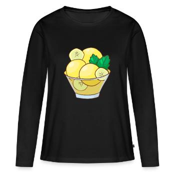 Crème glacée, crème glacée, crème glacée, crème glacée, boule, crème glacée, sundae - T-shirt manches longues Premium bio Femme - noir - Devant - Julia (174cm)