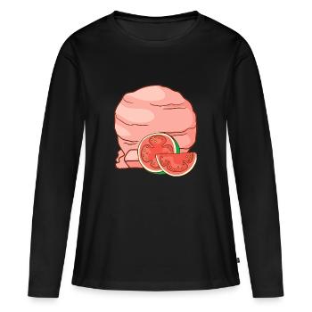 Glace à la goyave crème glacée crème glacée crème glacée boule de glace - T-shirt manches longues Premium bio Femme - noir - Devant - Julia (174cm)