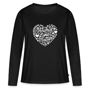 Végétarien Végétalien Végétarien Végétarien - T-shirt manches longues Premium bio Femme - noir - Devant - Julia (174cm)
