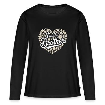 Frère Grand Frère Frère Famille - T-shirt manches longues Premium bio Femme - noir - Devant - Julia (174cm)