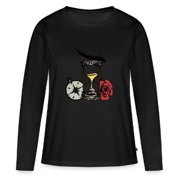 Sanduhr - Frauen Premium Bio Langarmshirt - Schwarz - Vorne - Julia (174cm)