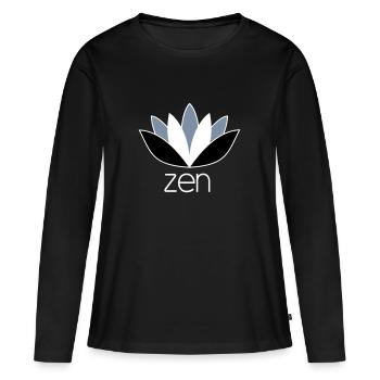 ZEN - T-shirt manches longues Premium bio Femme - noir - Devant - Julia (174cm)