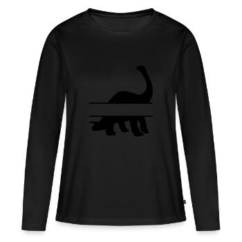 Dinosaures - propre texte, propre nom - T-shirt manches longues Premium bio Femme - noir - Devant - Julia (174cm)