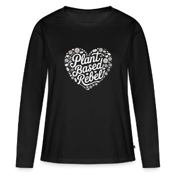 Végétarien Végétalien Végétarien Végétarien - T-shirt manches longues Premium bio Femme - noir - Devant - Julia (174cm)