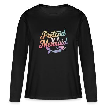 Sirène Fable Sirènes Conte de fées - T-shirt manches longues Premium bio Femme - noir - Devant - Julia (174cm)