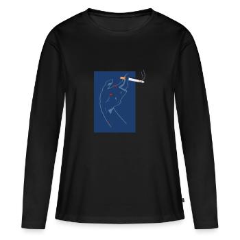 zigarette - Frauen Premium Bio Langarmshirt - Schwarz - Vorne - Julia (174cm)