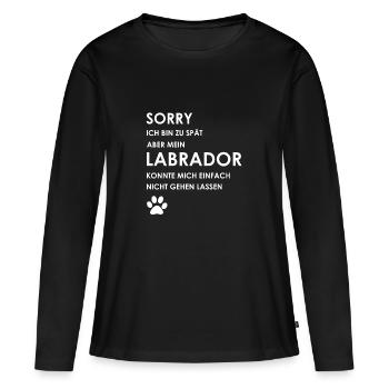 Labrador - Frauen Premium Bio Langarmshirt - Schwarz - Vorne - Julia (174cm)