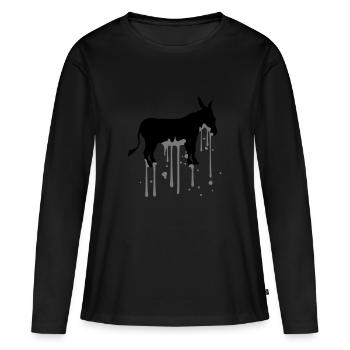 timbre goutte couleur blob graffiti spray donkey p - T-shirt manches longues Premium bio Femme - noir - Devant - Julia (174cm)