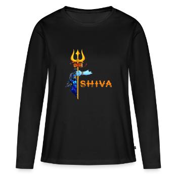 Shiva - T-shirt manches longues Premium bio Femme - noir - Devant - Julia (174cm)