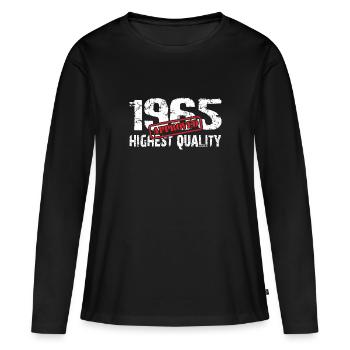 Né en 1965, né en 1965, très en forme et actif - T-shirt manches longues Premium bio Femme - noir - Devant - Julia (174cm)
