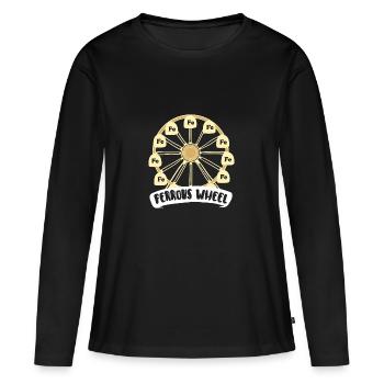 La grande roue de la chimie ! - Cadeau - T-shirt manches longues Premium bio Femme - noir - Devant - Julia (174cm)