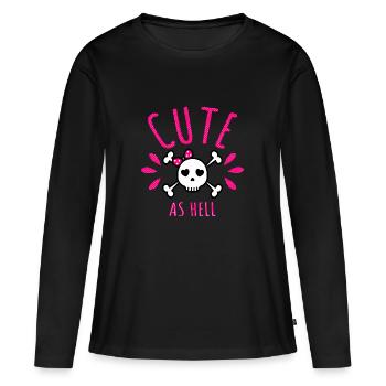 Cute as hell cute skull cute as hell - Women's Premium Organic Long Sleeve Shirt - black - Front - Julia (174cm)