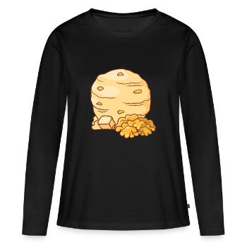 Walnuss Eis Speiseeis Eiskrem Eiscreme Kugeleis - Frauen Premium Bio Langarmshirt - Schwarz - Vorne - Julia (174cm)