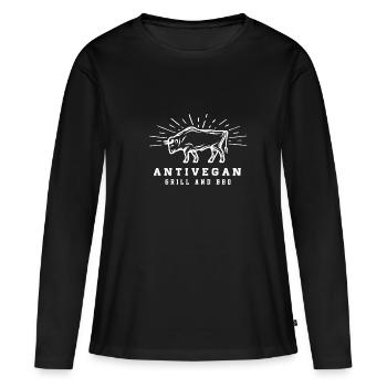 Barbecue - T-shirt manches longues Premium bio Femme - noir - Devant - Julia (174cm)