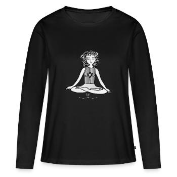 Die Hüterin der Kinder- Yoga- Die Hüter von Orbis - Frauen Premium Bio Langarmshirt - Schwarz - Vorne - Julia (174cm)
