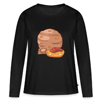Crème glacée orange glace crème glacée crème glacée crème glacée - T-shirt manches longues Premium bio Femme - noir - Devant - Julia (174cm)