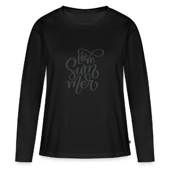 Love Summer - Women's Premium Organic Long Sleeve Shirt - black - Front - Julia (174cm)
