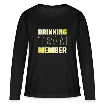 Équipe de boisson - T-shirt manches longues Premium bio Femme - noir - Devant - Julia (174cm)
