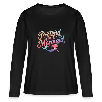 Sirène Fable Sirènes Conte de fées - T-shirt manches longues Premium bio Femme - noir - Devant - Julia (174cm)
