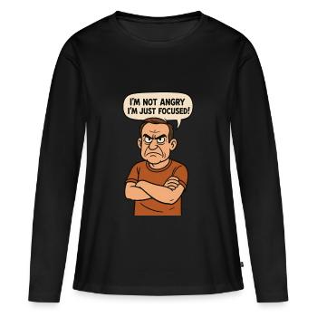 Je ne suis pas en colère, je suis juste concentré ! - T-shirt manches longues Premium bio Femme - noir - Devant - Julia (174cm)