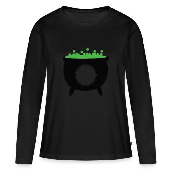 Witches Cauldron Monogramm - Frauen Premium Bio Langarmshirt - Schwarz - Vorne - Julia (174cm)