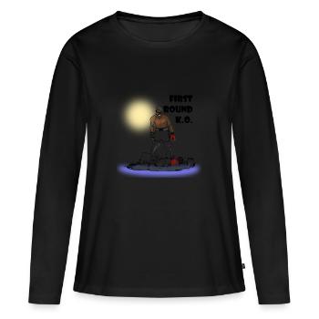 ALI - T-shirt manches longues Premium bio Femme - noir - Devant - Julia (174cm)