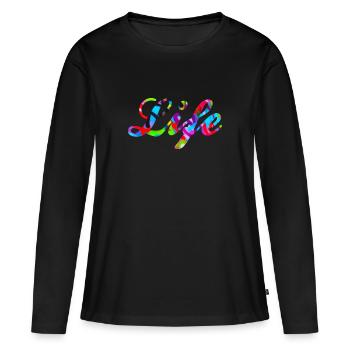 ArtsWear Life - T-shirt manches longues Premium bio Femme - noir - Devant - Julia (174cm)