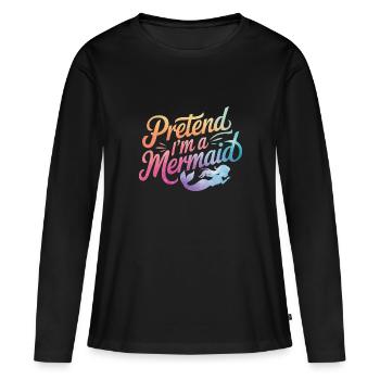 Sirène Fable Sirènes Conte de fées - T-shirt manches longues Premium bio Femme - noir - Devant - Julia (174cm)