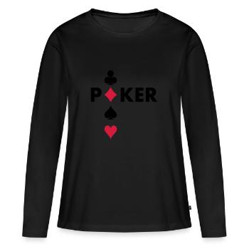 Pokerspieler - Frauen Premium Bio Langarmshirt - Schwarz - Vorne - Julia (174cm)