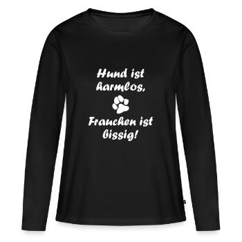 Dog dogs - Women's Premium Organic Long Sleeve Shirt - black - Front - Julia (174cm)