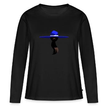 Femme au sombrero - T-shirt manches longues Premium bio Femme - noir - Devant - Julia (174cm)