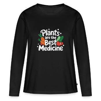 Végétarien Végétalien Végétarien Végétarien - T-shirt manches longues Premium bio Femme - noir - Devant - Julia (174cm)
