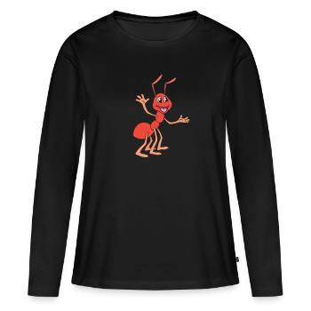 Fourmi - Fourmi de feu - T-shirt manches longues Premium bio Femme - noir - Devant - Julia (174cm)