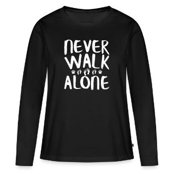 Never Walk Alone Dog - Women's Premium Organic Long Sleeve Shirt - black - Front - Julia (174cm)