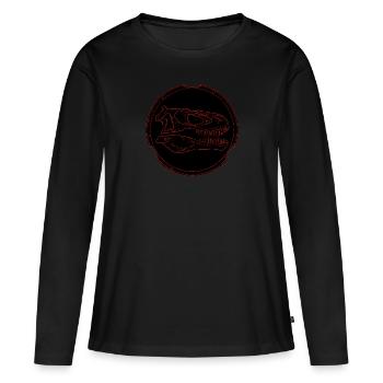 Crâne fossile de Daspletosaurus - T-shirt manches longues Premium bio Femme - noir - Devant - Julia (174cm)