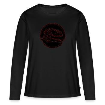 Giganotosaurus Fossil - Frauen Premium Bio Langarmshirt - Schwarz - Vorne - Julia (174cm)