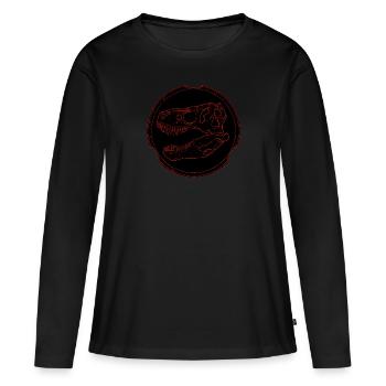 Tyrannosaurus Rex Fossil - Frauen Premium Bio Langarmshirt - Schwarz - Vorne - Julia (174cm)