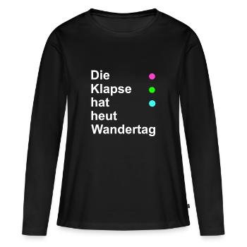 La claque a aujourd'hui jour de randonnée - T-shirt manches longues Premium bio Femme - noir - Devant - Julia (174cm)