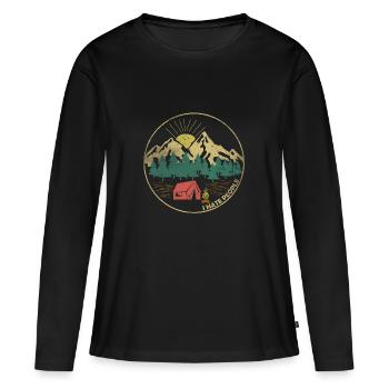 Je déteste les gens - Je déteste les gens - T-shirt manches longues Premium bio Femme - noir - Devant - Julia (174cm)