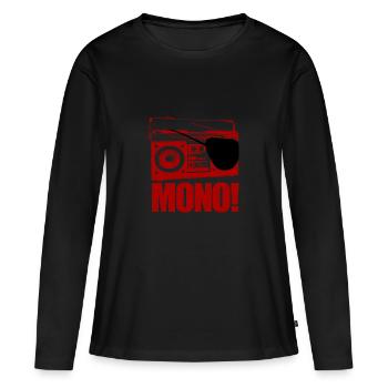 MONO - T-shirt manches longues Premium bio Femme - noir - Devant - Julia (174cm)