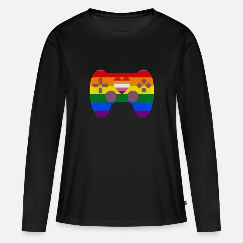 LGBT controller + lesbian - Women's Premium Organic Long Sleeve Shirt - black
