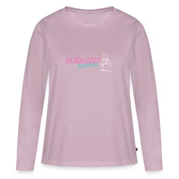 Maman danseuse ballerine - T-shirt manches longues Premium bio Femme - rose poudré - Devant - Julia (174cm)