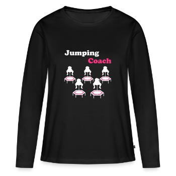 jumping trampolin girl jumpen jump Geschenk - Frauen Premium Bio Langarmshirt - Schwarz - Vorne - Julia (174cm)