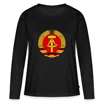 DDR logo - T-shirt manches longues Premium bio Femme - noir - Devant - Julia (174cm)