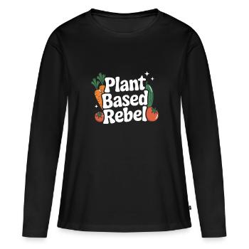 Végétarien Végétalien Végétarien Végétarien - T-shirt manches longues Premium bio Femme - noir - Devant - Julia (174cm)
