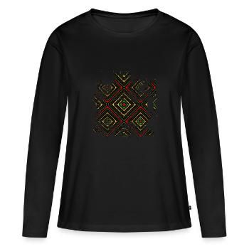 Ethno modèle Afrique - T-shirt manches longues Premium bio Femme - noir - Devant - Julia (174cm)