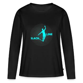 slackline - T-shirt manches longues Premium bio Femme - noir - Devant - Julia (174cm)