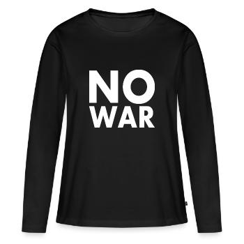 No war - T-shirt manches longues Premium bio Femme - noir - Devant - Julia (174cm)